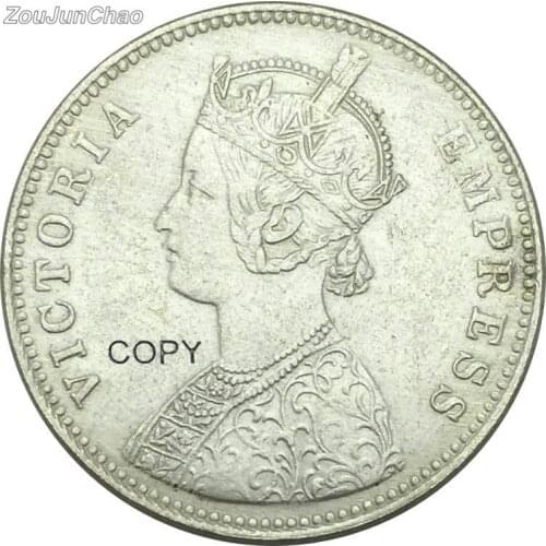 1888 India Coins One Rupee Victoria Queen Brass Silver Plating Replica Coin Can Receive Custom Big Mould