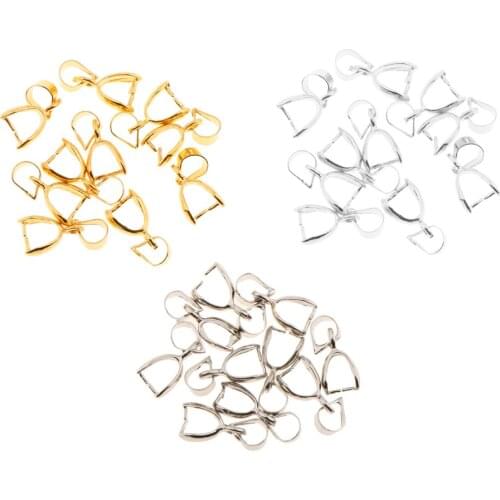 30pcs Assorted Charm Pendant Pinch Clip Bail Connector DIY Jewelry Findings