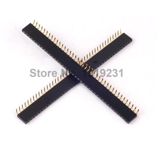 4PCS 40 Pin 2.54mm Right Angle Female Single Row Pin IC Flat Header Socket