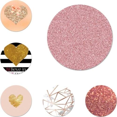 Amp yellow gold glitter Icons Pins Badge Decoration Brooches Metal Badges For Backpack Decoration 58mm