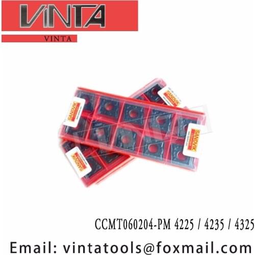 Free shipping high quality CCMT060204-PM 4225 / CCMT060204-PM 4235 / CCMT060204-PM 4325 cnc carbide turning inserts