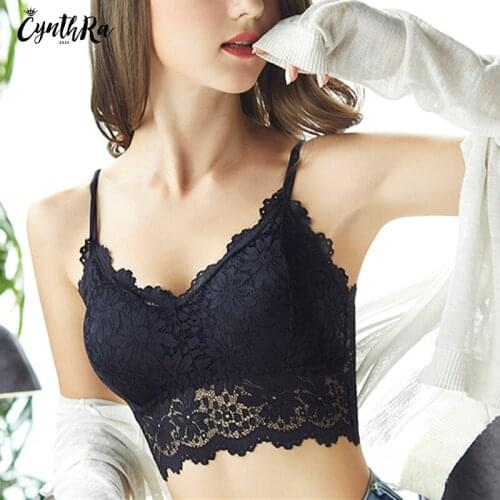 CYNTHRA Womens Bra Lace Sexy Tube Top Wrapped Baseing Underwear Wireless Beauty Back Elegant Large Szie Ladies Sport Lingerie