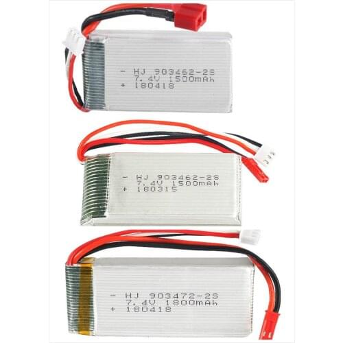 Ewellsold 7.4V 1500mah 1800mah 20c Lipo Battery For WLtoys L959 L969 L979 L202 L212 Remote control cars HQ955 RC boat 2S 7.4