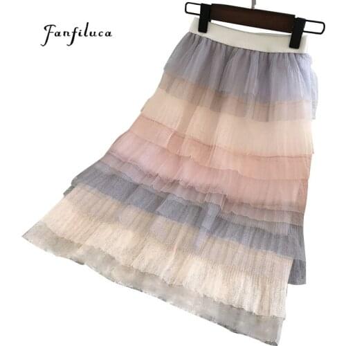 Юбки на резинке для девочек Fanfiluca China At AliExpress