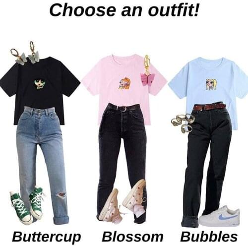 Youth clothing women T-shirts Blossom Bubbles Buttercup Harajuku T Shirt 2020 Summer Oversized Femme Clothing Casual Fashion Top