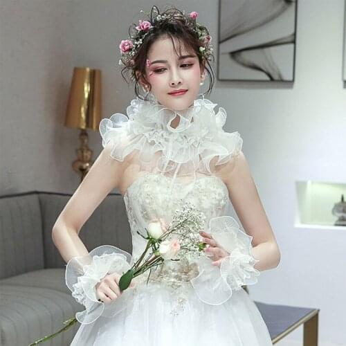 Gothic Lace Mesh Stretch Wrist Cuffs Bracelet Ruffled Detachable Fake Sleeve