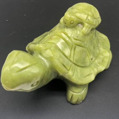 Jóia de cristal Natural mostram jade turtle back decorado cura de pedra entalhadas à mão jóia de cristal cura energética