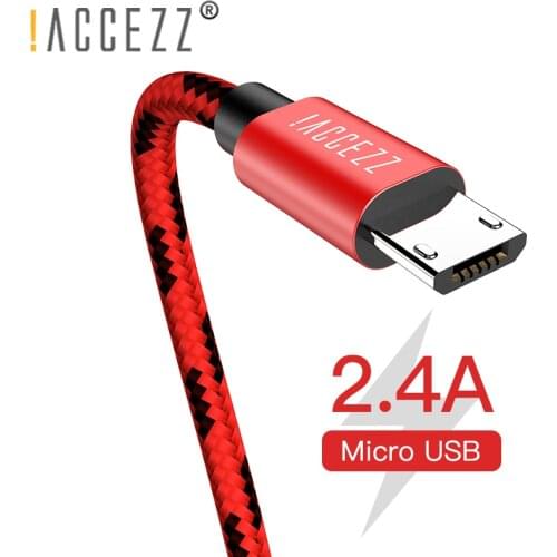 !ACCEZZ 2.4A Micro USB Cable Fast Charging For Samsung S7 S6 Xiaomi Redmi Note 5 Pro Android Mobile Phone Charge Data Wire Cord