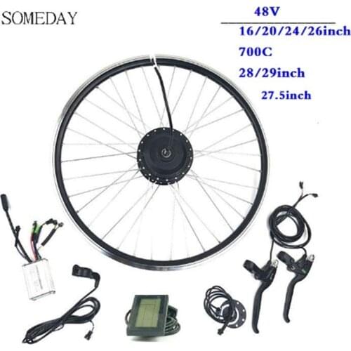 SOMEDAY E-BIKE ELECTRIC BYCYCLE CONVERSION kit 48V 350W Front Brushless Gear hub Motor Wheel with KT LCD3 Display