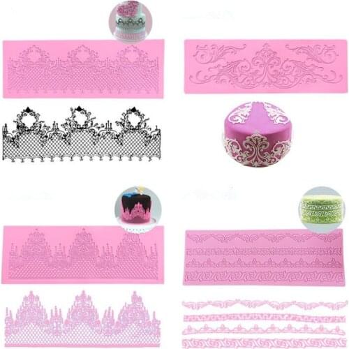 Lace Silicone Cake Mold Embossed Mould Sugar Craft Fondant Mat Cake Decorating Baking Tool Wedding Birthday Cake Decor