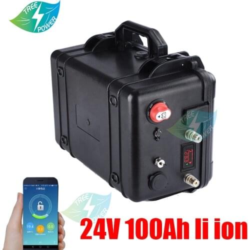 24V 100AH Electric bicycle Lithium ion Battery 24V Solar Golf Car lipo Battery scooter lights solar ups power + 10A charger