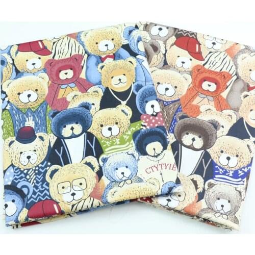 Bear Heart Love Polyester Cotton Material Fabric Patchwork Tissue Sewing Quilting Needlework DIY 50*160cm