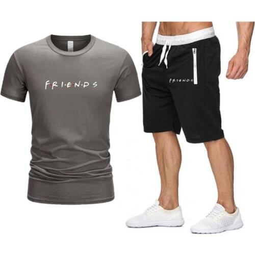 Fashion 2021 New Style Summer White Friends t shirt Streetwear Brand Sets Beach Shorts Oversized T-shirt S-2XL