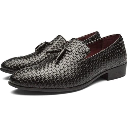 Size 38-48 Mens Penny Loafers Patent Leather Blue Brown Business Dress Shoes for Men Quality Hand Painted Slip on Male Footwear