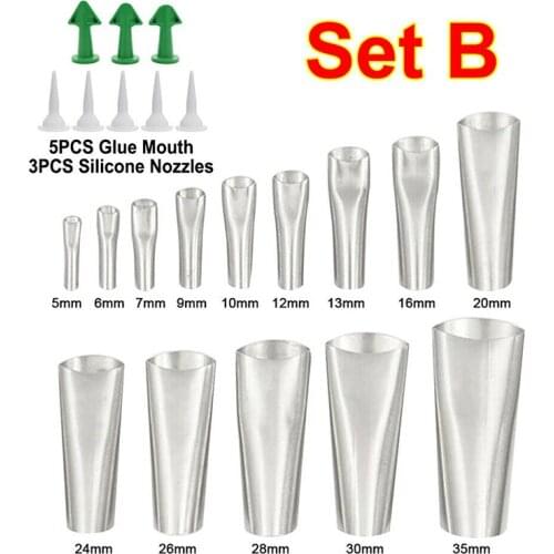 22pcs/set Stainless Silicone Caulking Nozzles Set Scraper Applicator Glue Finishing Tool Grout Spatulas Filler Tools