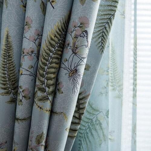 2021 New Modern Simple and Elegant European-Style Black Silk Shading Printing Curtain Window Curtains for Bedroom Living Room