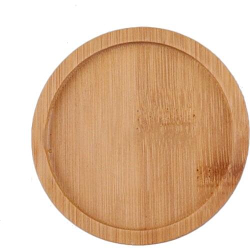 Bamboo Tray Drip Water Container Succulent Ceramic Flower Pot Creative Bamboo Plate Succulents Pot Tray Round Flower Pots Tray