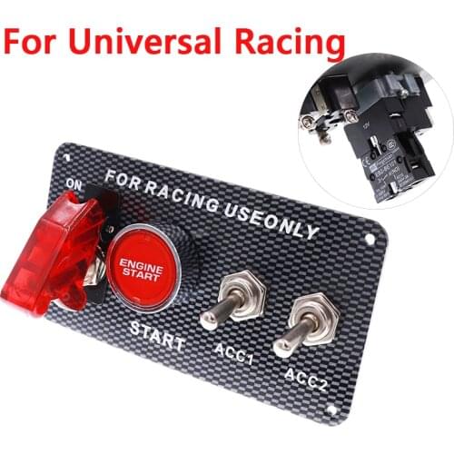 Auto Racing Toggle Ignition Switch Panel 12V 30A Toggle Engine with Red Start Push Button Universal Racing High Quality
