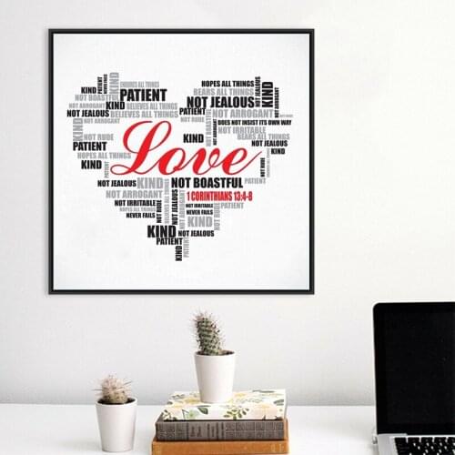 Bible Verse Prints And Poster Love Is Patient Kind Art Canvas Painting Home Living Room Bible Verse Wall Art Decor
