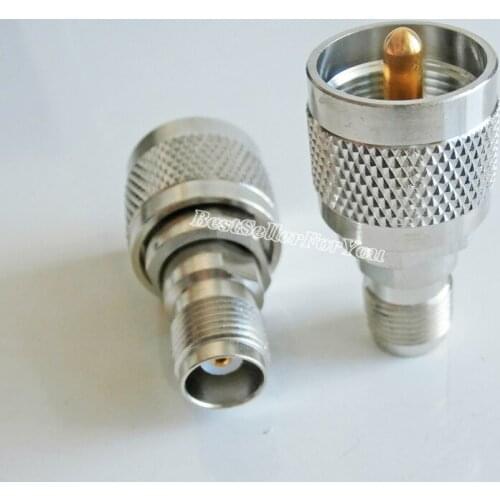 1Pcs TNC-UHF Adapter TNC Female Jack To UHF PL-259 Male Plug Straight Brass
