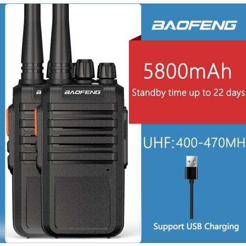 2pcs BaoFeng BF-M4 Walkie Talkie 5w 5800mAh Battery standby time 22 days usb charging portable UHF Two Way Radio for BF-888S