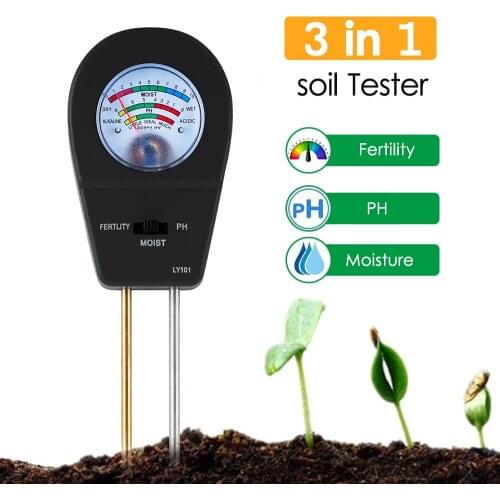 Soil pH Meter 3-in-1 Soil Tester with Moisture Fertility pH Meter Gardening Tool for Farm Lawn Indoor Outdoor No Battery Needed
