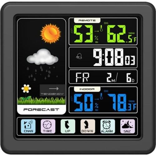 Projection Digital Weather LCD Alarm Clock Color Display & W/LED Backlight