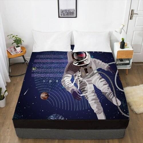 Cartoon Childrens Elastic fitted sheet bed sheet With An Elastic Band Mattress Cover Bed cover for kids baby Space black