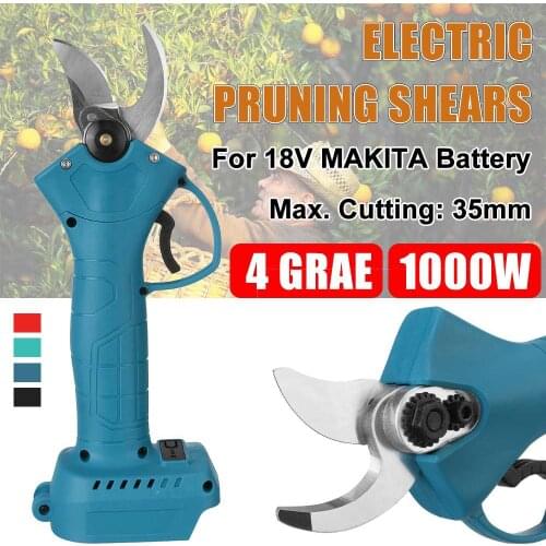 MUSTOOL 35mm Cordless Electric Pruning Shear Bonsai Pruning Branches Scissors Orchard Garden Power Tools for Makita 18V Battery