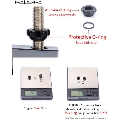 RISK Mountain Bicycle Rim Schrader Valve Presta Valve Converted Nut Bike With One Installation Wrench Allumium Trasferred Tools