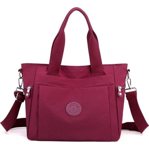 Handbags Women Waterproof Nylon Shoulder Bag for Ladies Elegant Female Travel Big Tote Bags Belt Adjustable Designer Mommy Bag