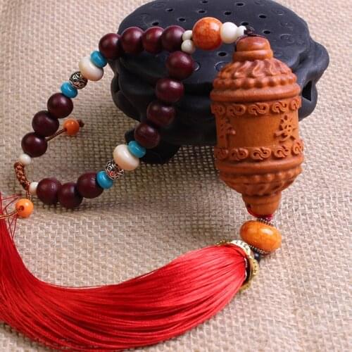 Pear wood rotary wheel safe pendant access to Ping An car interior accessories car pendant R163-28