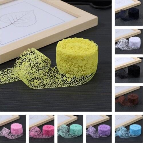 Bright-colored Polyester Visual Effect Hard to Fade Lace Decor for Gifts