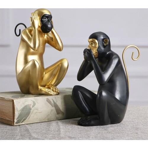 FUNNY MONKEY RESIN HOME DECORATION CRAFTS CREATIVE MONKEY STATUE ANIMAL RESIN SCULPTURES