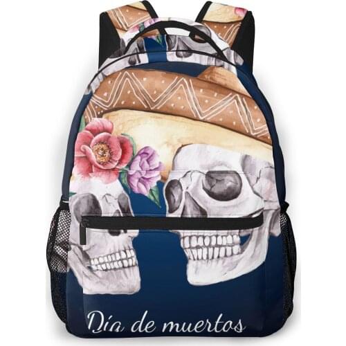 Women Backpack Kids School Bag for Teenage Girls Dia De Muertos Skull Head Female Laptop Notebook Bagpack Travel Back Pack 2021