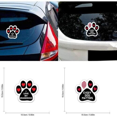 1/2Pcs Cartoon Cute Dog Paw Footprints Car colorful Stickers and Decals for Car Styling Body Window Decorations Animal Stickers