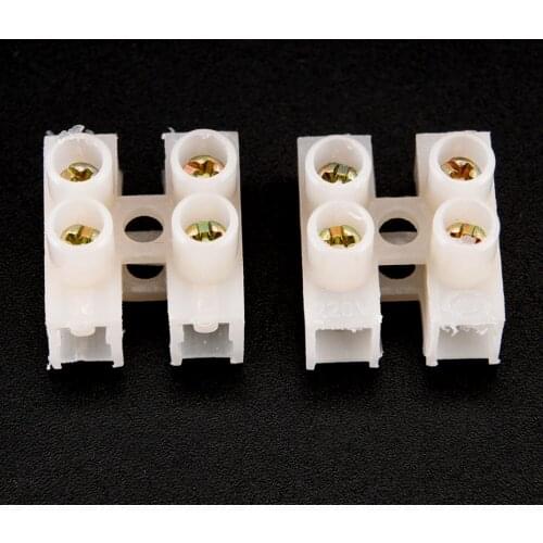 10Pcs 2 Way Electrical Screw Terminal Barrier Connector Wire Connection Barrier Terminal Strip Block 10A