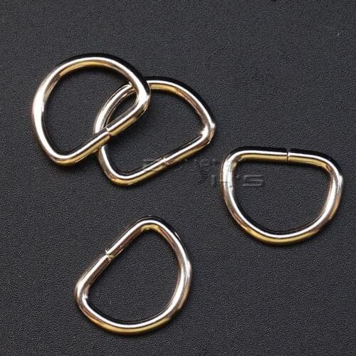 1000pcs/lot 1/2"(12mm) Nickel Plated D Ring Semi Ring Ribbon Clasp Knapsack Belt Buckle
