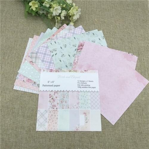 24 sheet 6"X6"the think spring patterned paper Scrapbooking paper pack handmade craft paper craft Background pad