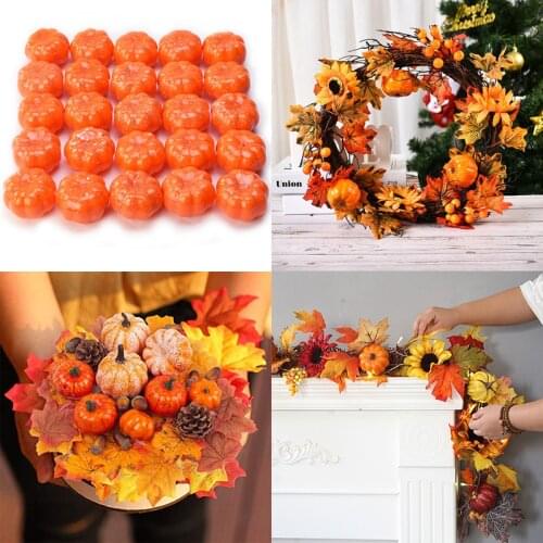 3.5cm Faux Pumpkin Model Decor Halloween Wreath Autumn Fall Thankingiving Garland Decorations Foam Artificial Pumpkins