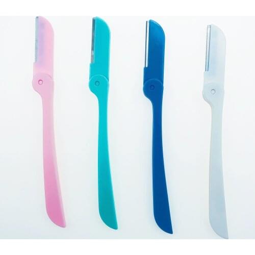 3 Pcs Foldable Eyebrow Shaver Hair Shaver Eyebrow Razor Trimmer Remover Blade Epilator Eyebrow Scissors Face Makeup Beauty Tool