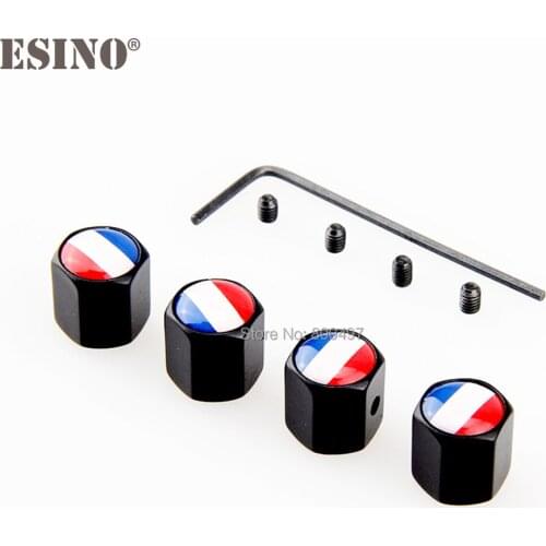 40 x Car Styling France National Flag Anti-theft Stainless Wheel Tire Valve Stems Caps Car Wheel Tire Stem Air Valve Caps
