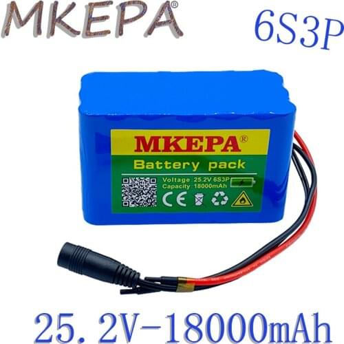 6s3p 24V 18.000Ah 18650 Battery Lithium Battery 25.2v 18000mAh Electric Bicycle Moped /Electric/Li ion Battery