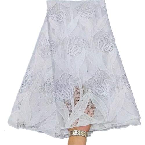 African Cord Lace Fabric High Quality Embroidery Elegant Nigerian Guipure Lace Fabric French Net Lace Material QX-110