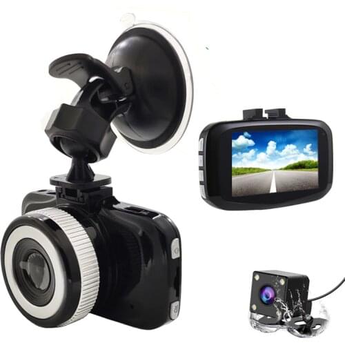 Ainina Two camera Car Camera recorder Dual lens 2.7 inch car dashcam with rear camera , 2 lens car dvr camera
