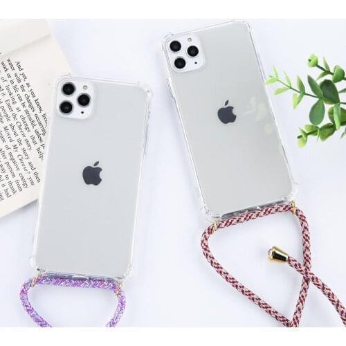 Strap Cord Chain Phone Tape Necklace Lanyard Mobile Phone Case for Carry Cover Case Hang iPhone 11 Pro XS Max XR X 6 6S 7 8Plus
