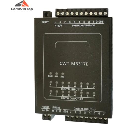 CWT-MB317E 8DI+8DO(NPN) RS485 RS232 Ethernet Modbus Rtu Tcp Io Acquisition Module