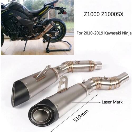 For Kawasaki Z1000 2010-2020 Motorcycle Exhaust Pipe Slip On Z1000SX Left Right Side Mid Elbow Stainless Steel Tail Escape Tips