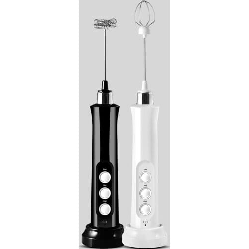 USB Electric Milk Frother 3 Whisk USB Charger Bubble Foamer with 3 Modes Handheld Egg Beater Mixer Chocolate Latte Drink Blender