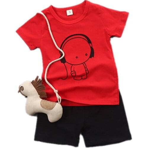 Cotton Clothes Baby Boys Girls Summer Children Cartoon Printed T Shirts Shorts 2Pcs/sets Infant Kids Fashion Toddler Tracksuits